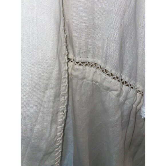 Zara Woman White Linen Duster Trench Coat size XS Oversized Lagenlook Minimalist - Picture 6 of 11